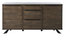 Sideboard >ARNO< (B/H/T: 170x85x45 cm) Wildeiche Furniert SMOKED