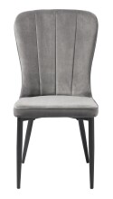 Stuhl >HUDSON< (2er Set) (B/H/T: 57x93x61 cm) in Grau aus Metall,Stoff - 57x93x61 (BxHxT)