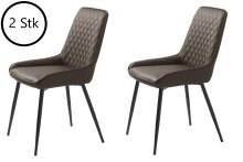 Stuhl >MILTON< (2er Set) (B/H/T: 50x85x58 cm) in Dunkelbraun - 50x85x58 (BxHxT)