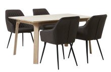 Stuhl >MILTON< (2er Set) (B/H/T: 50x85x58 cm) in Dunkelbraun - 50x85x58 (BxHxT)