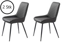 Stuhl >MILTON< (2er Set) (B/H/T: 50x85x58 cm) in Dunkelbraun - 50x85x58 (BxHxT)