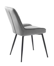 Stuhl >MILTON< (2er Set) (B/H/T: 50x85x58 cm) in Grau aus Grau Samt - 50x85x58cm (BxHxT)