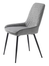 Stuhl >MILTON< (2er Set) (B/H/T: 50x85x58 cm) in Grau aus Grau Samt - 50x85x58cm (BxHxT)