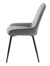 Stuhl >MILTON< (2er Set) (B/H/T: 50x85x58 cm) in Grau aus Grau Samt - 50x85x58cm (BxHxT)