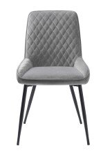 Stuhl >MILTON< (2er Set) (B/H/T: 50x85x58 cm) in Grau aus Grau Samt - 50x85x58cm (BxHxT)