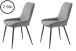 Stuhl >MILTON< (2er Set) (B/H/T: 50x85x58 cm) in Grau aus Grau Samt - 50x85x58cm (BxHxT)