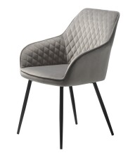 Armlehnstuhl >MILTON< (2er Set) (B/H/T: 58x84x59 cm) in Grau - 58x84x59 (BxHxT)