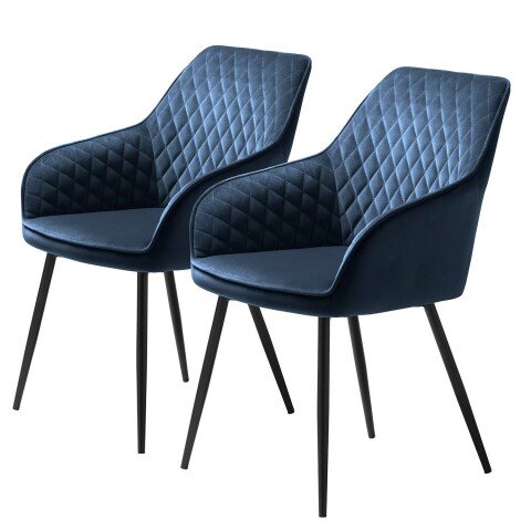 Armlehnstuhl >MILTON< (2er Set) (B/H/T: 58x84x59 cm) in Blau - 58x84x59 (BxHxT)