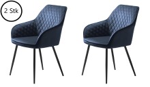 Armlehnstuhl >MILTON< (2er Set) (B/H/T: 58x84x59 cm) in Blau - 58x84x59 (BxHxT)