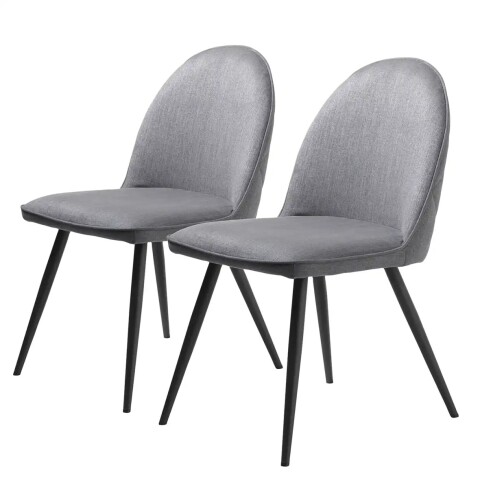 Stuhl >MINTO< (2er Set) (B/H/T: 50x85x59 cm) in Grau aus Grau - 50x85x59cm (BxHxT)
