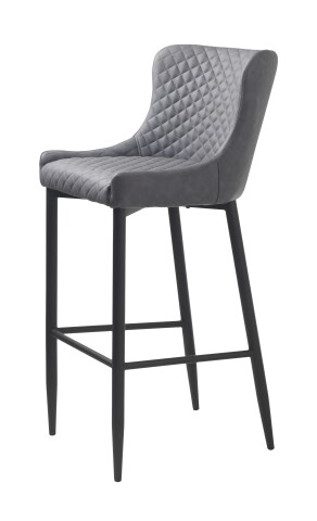 Barhocker >OTTOWA< (B/H/T: 48x105x57 cm) in Grau aus Grau PU - 48x105x57 (BxHxT)