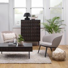 Beistelltisch >LATINA< (B/H/T: 117x75x39 cm) Eiche Furniert Espresso lackiert