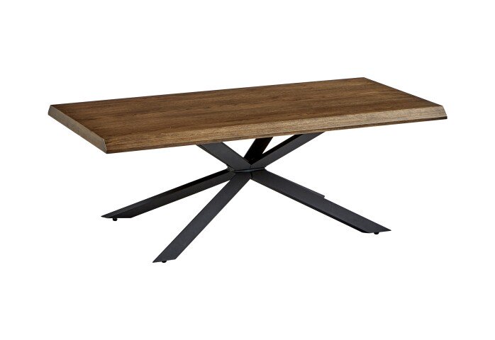 Couchtisch >ARNO< (130x45x68 cm) Wildeiche/Metall Schwarz