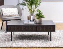 Couchtisch >LATINA< (B/H/T: 71x41x117 cm) in Eiche Furniert Espresso lackiert