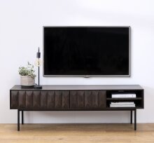 TV-Board >LATINA< (B/H/T: 160x50x41 cm) in dunkelbraun - 160x50x41 (BxHxT)