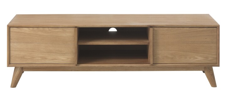 TV-Board >RHO< (B/H/T: 150x46x42 cm) in Eiche Furniert Natur Lackiert