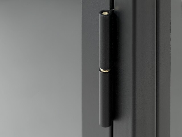 Vitrine >CARMEL< (B/H/T: 45x85x40 cm) in Metall Schwarz Lackiert