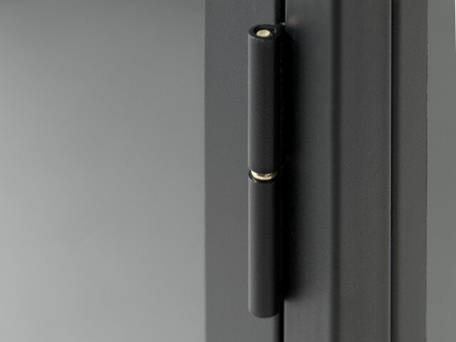 Vitrine >CARMEL< (B/H/T: 45x85x40 cm) in Metall Schwarz Lackiert