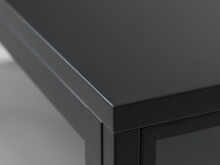 Vitrine >CARMEL< (B/H/T: 90x190x40 cm) in Metall Schwarz Lackiert