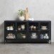 Vitrine >CARMEL< (B/H/T: 170x85x40 cm) in Metall Schwarz Lackiert