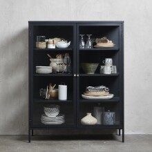 Vitrine >CARMEL< (B/H/T: 110x140x40 cm) in Metall...