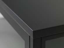 Vitrine >CARMEL< (B/H/T: 110x140x40 cm) in Metall Schwarz Lackiert