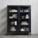 Vitrine >CARMEL< (B/H/T: 110x140x40 cm) in Metall Schwarz Lackiert