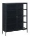 Vitrine >CARMEL< (B/H/T: 110x140x40 cm) in Metall Schwarz Lackiert