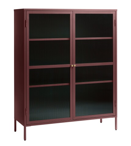 Highboard >BRONCO< (B/H/T: 110x140x40 cm) in rot aus Metall - 110x140x40 (BxHxT)