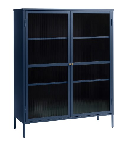 Highboard >BRONCO< (B/H/T: 110x140x40 cm) in blau - 110x140x40 (BxHxT)