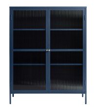 Highboard >BRONCO< (B/H/T: 110x140x40 cm) in blau -...