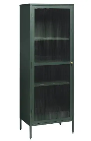Vitrine >BRONCO< (B/H/T: 58x160x40 cm) in grün aus Metall - 58x160x40cm (BxHxT)