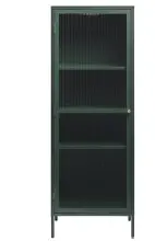 Vitrine >BRONCO< (B/H/T: 58x160x40 cm) in grün aus Metall - 58x160x40cm (BxHxT)