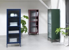 Vitrine >BRONCO< (B/H/T: 58x160x40 cm) in grün aus Metall - 58x160x40cm (BxHxT)