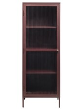 Vitrine >BRONCO< (B/H/T: 58x160x40 cm) in rot aus Metall - 58x160x40cm (BxHxT)