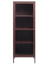 Vitrine >BRONCO< (B/H/T: 58x160x40 cm) in rot aus Metall - 58x160x40cm (BxHxT)