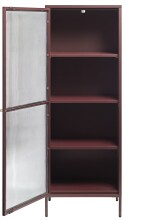 Vitrine >BRONCO< (B/H/T: 58x160x40 cm) in rot aus Metall - 58x160x40cm (BxHxT)