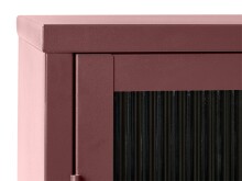 Vitrine >BRONCO< (B/H/T: 58x160x40 cm) in rot aus Metall - 58x160x40cm (BxHxT)
