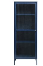 Vitrine >BRONCO< (B/H/T: 58x160x40 cm) in blau aus Metall - 58x160x40cm (BxHxT)