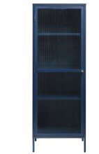 Vitrine >BRONCO< (B/H/T: 58x160x40 cm) in blau aus Metall - 58x160x40cm (BxHxT)
