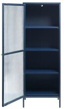 Vitrine >BRONCO< (B/H/T: 58x160x40 cm) in blau aus Metall - 58x160x40cm (BxHxT)
