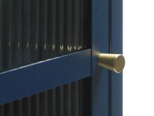 Vitrine >BRONCO< (B/H/T: 58x160x40 cm) in blau aus Metall - 58x160x40cm (BxHxT)