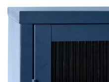 Vitrine >BRONCO< (B/H/T: 58x160x40 cm) in blau aus Metall - 58x160x40cm (BxHxT)