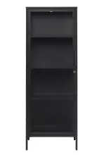 Vitrine >CARMEL< (B/H/T: 57x160x40 cm) in schwarz aus Metall - 57x160x40 (BxHxT)