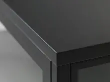 Vitrine >CARMEL< (B/H/T: 57x160x40 cm) in schwarz aus Metall - 57x160x40 (BxHxT)