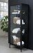 Vitrine >CARMEL< (B/H/T: 57x160x40 cm) in schwarz aus Metall - 57x160x40 (BxHxT)