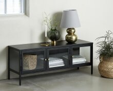 TV-Board >CARMEL< (B/H/T: 132x52x40 cm) in schwarz - 132x52x40 (BxHxT)