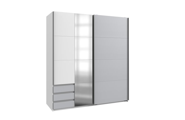 Kleiderschrank >Aurich< (B/H/T: 180x198x65 cm) in Weiß - 180x198x65cm (BxHxT)