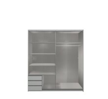 Kleiderschrank >Aurich< (B/H/T: 180x198x65 cm) in Weiß - 180x198x65cm (BxHxT)