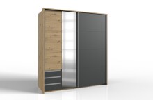 Kleiderschrank >Aurich< (B/H/T: 183x200x12 cm) in Artisan-Eiche-Nachbildung